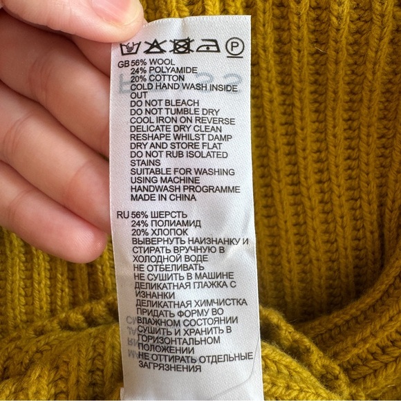 NWOT REISS Janette Half Zip Knit Sweater Size S Mustard Yellow Wool Blend Cozy - Picture 15 of 15